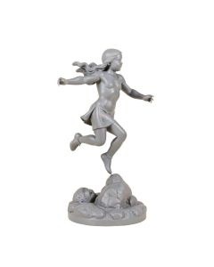 Alpine Girl Jumping Over Boy Outdoor Statue