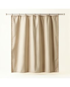 Brook Falls Shower Curtain Hanging Flat From A Plain Rod - Beige (synthetic illustration; no displayed measurements)