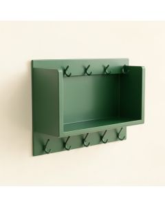 Field Crossing Wall-Mounted Entryway Organizer Shelf - Green (synthetic illustration; no displayed measurements)