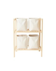 Summit Brook Laundry Sorting Station With Plain Removable Bags - Ivory