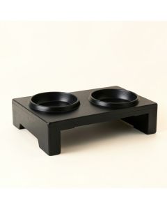 Reed Canyon Pet Feeding Stand With Two Plain Empty Bowls - Black (synthetic illustration; no displayed measurements)