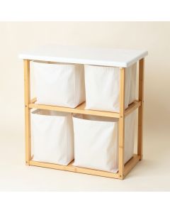 Fern Crossing Laundry Sorting Station With Plain Removable Bags - White (synthetic illustration; no displayed measurements)