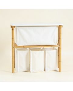 Oak Dell Laundry Sorting Station With Plain Removable Bags - White (synthetic illustration; no displayed measurements)