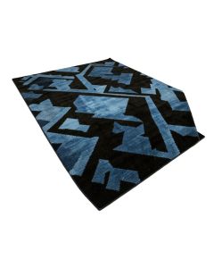Ombre Geometric Black/Blue Area Rug