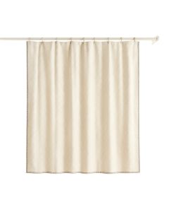 Harbor Crest Shower Curtain Hanging Flat From A Plain Rod - Ivory (synthetic illustration; no displayed measurements)