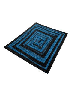 Kisner Geometric Braided Jute/Sisal Blue/Black Area Rug