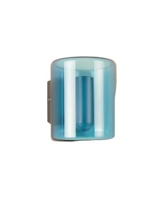 Wren Bluff Wall Sconce Mounted On A Plain Wall - Blue