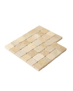 Interlocking Random Sized Natural Stone/Glass Mosaic Sheet Tile