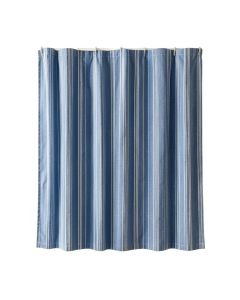 Cliff Bridge Shower Curtain Hanging Flat From A Plain Rod - Blue (synthetic illustration; no displayed measurements)