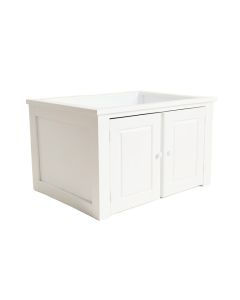 Cedar Dale Empty Furniture-Style Litter Enclosure - White (synthetic illustration; no displayed measurements)