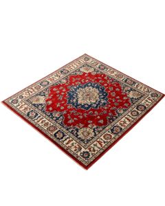 Sohara Oriental Machine Made Power Loom Wool/Polyester Red/Blue/Beige Area Rug