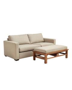 Massillon 103.5 '' Wide Linen Sofa & Chaise With Ottoman