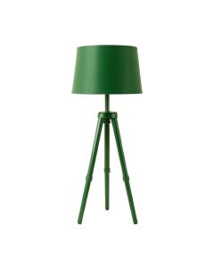 Hazel Crossing Floor Lamp With A Plain Fabric Shade - Green
