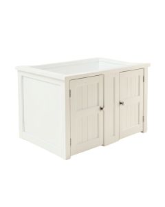 Bay Bend Empty Furniture-Style Litter Enclosure - White (synthetic illustration; no displayed measurements)