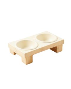 Holly Dale Pet Feeding Stand With Two Plain Empty Bowls - Cream (synthetic illustration; no displayed measurements)