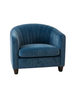 Vale Arc Upholstered Armchair - Blue
