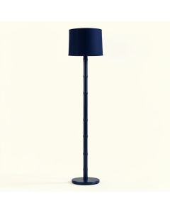 Holly Bend Floor Lamp With A Plain Fabric Shade - Navy (synthetic illustration; no displayed measurements)