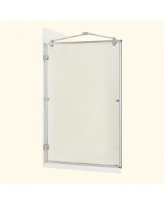 44 '' - 48 '' X 78 '' H Single Sliding Frameless Shower Door (synthetic illustration; no displayed measurements)