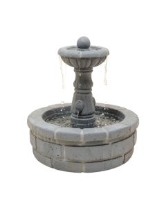Resin Rainfall In Brick Design Medallion Fountain With Light