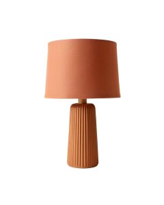 Alder Bluff Table Lamp With A Plain Fabric Shade - Terracotta (synthetic illustration; no displayed measurements)