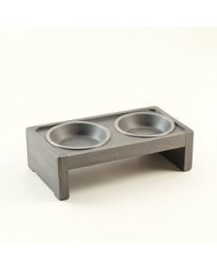 Sage Crossing Pet Feeding Stand With Two Plain Empty Bowls - Gray (synthetic illustration; no displayed measurements)