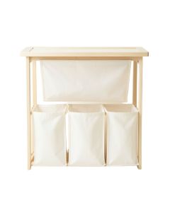 Reed Brook Laundry Sorting Station With Plain Removable Bags - Ivory