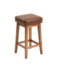 Beechwood Solid Back Upholstered Seat Bar & Counter Stool
