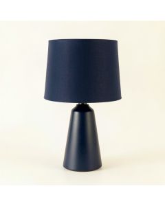 Ridge Brook Table Lamp With A Plain Fabric Shade - Navy (synthetic illustration; no displayed measurements)