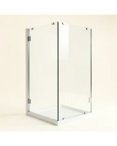 46 '' X 80 '' Hinged Frameless Shower Door (synthetic illustration; no displayed measurements)