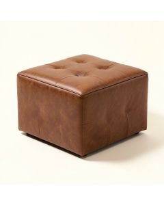 Francis 15 '' Wide Faux Leather Tufted Square Storage Ottoman (synthetic illustration; no displayed measurements)