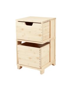 Wren Crest Freestanding Pull-Out Hamper Cabinet - Ivory