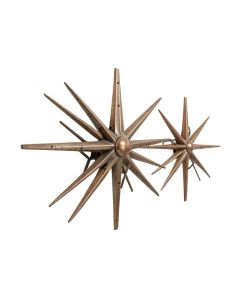 3 Piece Aged Mid-Century Atomic Star Burst Wall Décor Set
