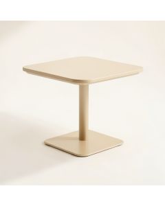 Slate Arc Compact Balcony Table - Beige (synthetic illustration; no displayed measurements)