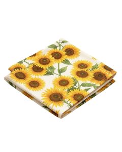 Asst Sunflowers Printed 2 Piece Dish Cloth Set