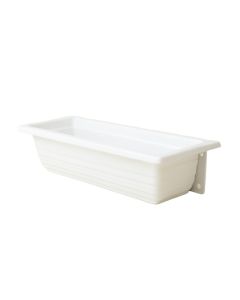 Shore Bridge Empty Railing Planter With Integral Brackets - White (synthetic illustration; no displayed measurements)