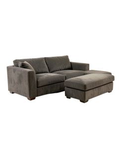 Glosco 81 '' Wide Microfiber/Microsuede Reversible Sofa & Chaise With Ottoman (synthetic illustration; no displayed measurements)