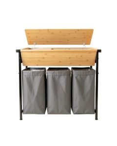 Meadow Branch Laundry Sorting Station With Plain Removable Bags - Black (synthetic illustration; no displayed measurements)