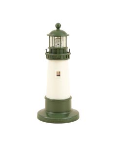 Lighthouse Clock With Thermometer (synthetic illustration; no displayed measurements)