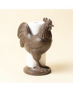 Cast Iron Rooster Free Standing Paper Towel Holder (synthetic illustration; no displayed measurements)