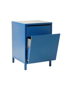 Aspen Canyon Freestanding Pull-Out Hamper Cabinet - Blue (synthetic illustration; no displayed measurements)