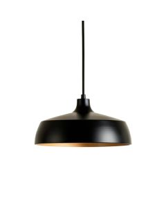Ash Crest Pendant Light Suspended From One Plain Cable - Black (synthetic illustration; no displayed measurements)