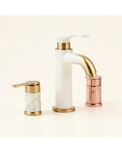 Widespread Faucet Bathroom (synthetic illustration; no displayed measurements)