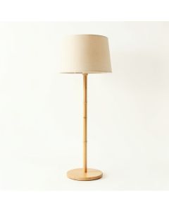 Cove Dell Floor Lamp With A Plain Fabric Shade - Beige (synthetic illustration; no displayed measurements)
