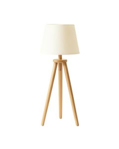 Willow Crossing Floor Lamp With A Plain Fabric Shade - Ivory