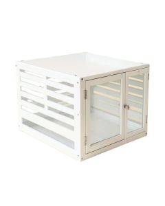 River Branch Empty Furniture-Style Pet Crate - White