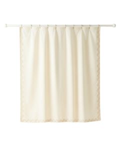 Meadow Falls Shower Curtain Hanging Flat From A Plain Rod - Cream