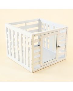 Laurel Dell Empty Furniture-Style Pet Crate - White (synthetic illustration; no displayed measurements)