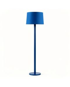 Slate Bridge Floor Lamp With A Plain Fabric Shade - Blue (synthetic illustration; no displayed measurements)