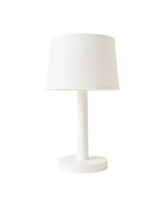 Moss Dale Table Lamp With A Plain Fabric Shade - White