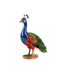 Provence Posturing Peacock Wood Figurine